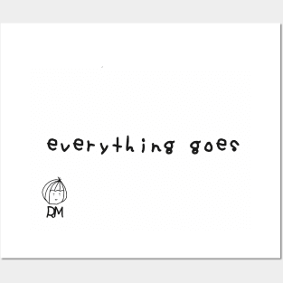 Everything Goes - RM BTS Lyrics Black Version Posters and Art